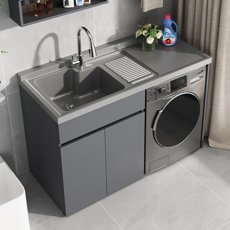 Honeycomb Aluminum Washing Machine Balcony Integrated Cabinet Combination Laundry Cabinet with Washboard and Sink Basin Companion Cabinet Honeycomb Aluminum Washing Machine Balcony Integrated Cabinet Combination Laundry Cabinet with Washboard and Sink Basin Companion Cabinet