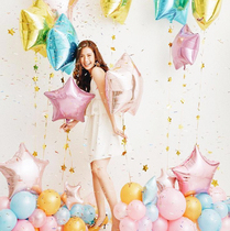 Star five-pointed star laser aluminum foil balloon birthday party banquet reception ktv scene layout atmosphere props
