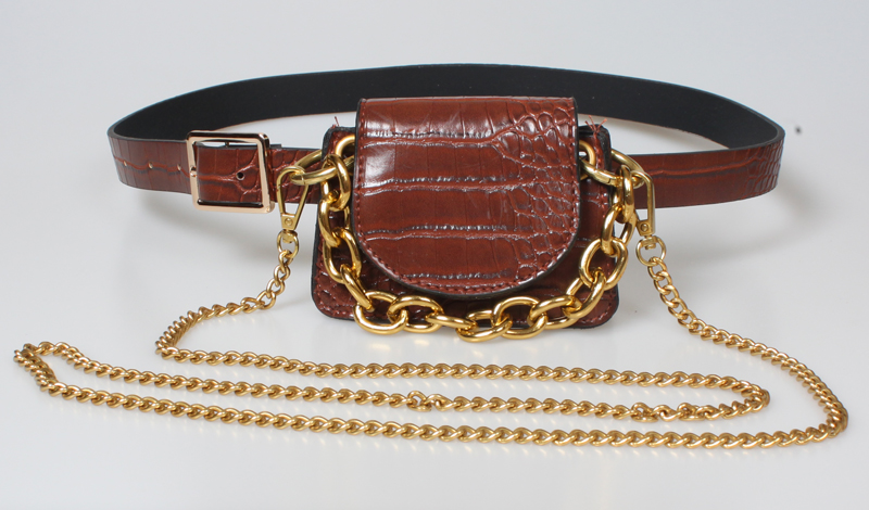 Retro Gold Chain Belt Waist Bag display picture 2