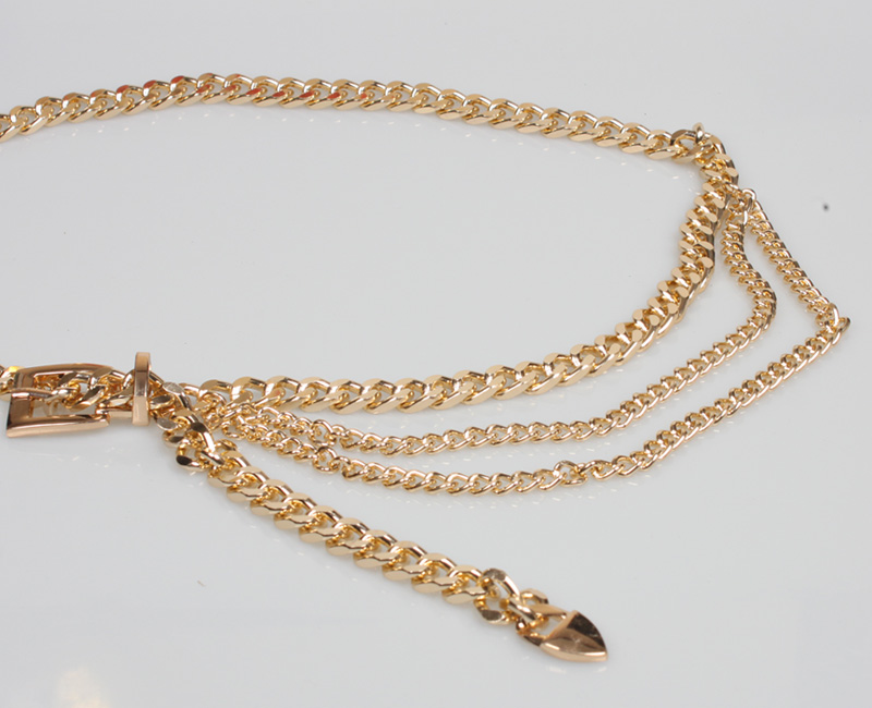 Metal Pendant Pin Buckle Thick Waist Chain Belt Wholesale Nihaojewelry display picture 5