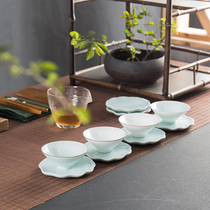 Ceramic coaster tea tray celadon kung fu tea set tea ceremony accessories heat insulation mat handmade round white porcelain tea cup tray tea mat