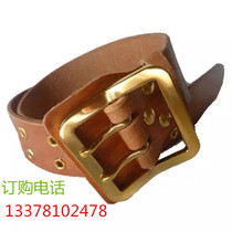 Chengdu Pilot Belt Pure Cowhide Double Needle Belt Leather Brown Retro Old Veteran's Memory