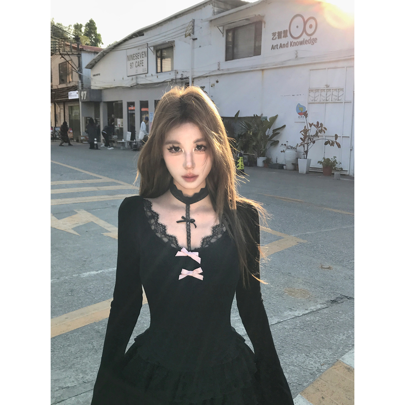 Mejiu Mi Jiu【Xiaoqi Story】Sexy Lace Dress for Women with a Unique Design, Butterfly Spring Hot Girl Dress