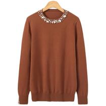 Pearl Winter Knitted Sweater Women Long Sleeve Loose