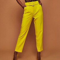 Women Suit pants Lady Causal high-waisted trousers With Belt