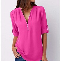 Big size 5XL shirt Women Chiffon Blouse long sleeve t-shirt