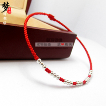 Year of the Ox S990 sterling silver red rope bracelet anklet Evil spirits commodity Promotional offers Year of the Ox Red Rope anklet Womens jewelry