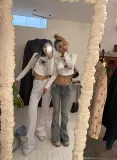 Джинсовые штаны-клёш, штаны, 2 карат, в стиле панк