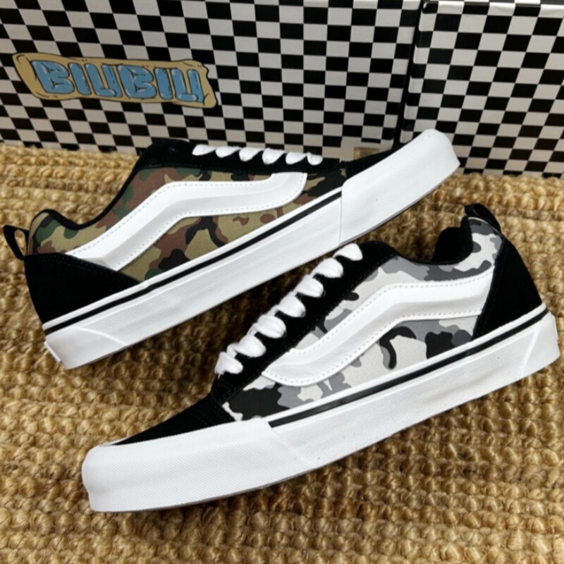 Vans Knu Skool New Camouflage Gray Loafers Low-Top Skate Shoes Vn000D22Bzw/2Yj7