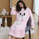 Mùa thu và mùa đông váy ngủ nữ flannel dày bộ đồ ngủ dễ thương của Hàn Quốc tươi sinh viên san hô lông cừu dịch vụ nhà nội y cao cấp
