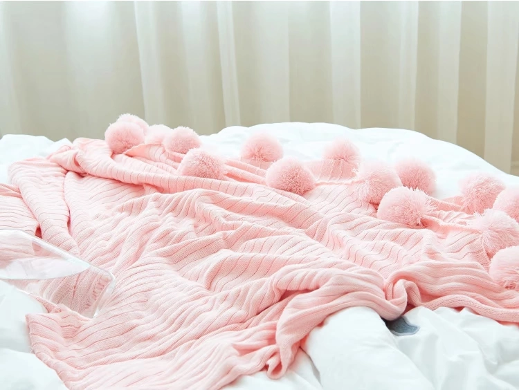 Bóng Đan Chăn Chăn Chăn Napping Chăn Chăn Sofa Giải trí Chăn Giường Chăn - Ném / Chăn chăn yuki