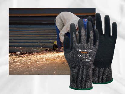 NJ384 Henghui gloves anti-cut gloves anti-stab gloves wear-resistant nitrile labor protection gloves hanfeel