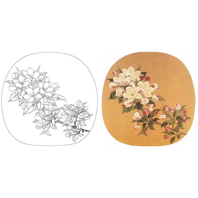 Water Ink Clear Lotus Bird Song Painting White Manuscript Bottom Manuscript-Song Lin toon Write a Sheng Haitang Tuchu beginner high-definition physical printing