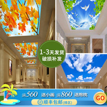 3d art glass ceiling Living room Dining hall Corridor Aisle decoration Ice crystal painting ceiling partition screen