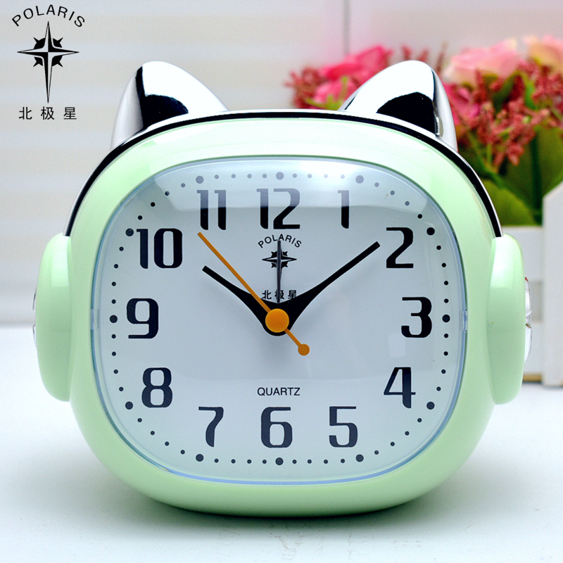 Genuine Polaris Alarm Clock for Children, Cute Cartoon Style, Personalized Bedroom Bedside Night Light, Silent Alarm Clock Specifically for Primary School Students