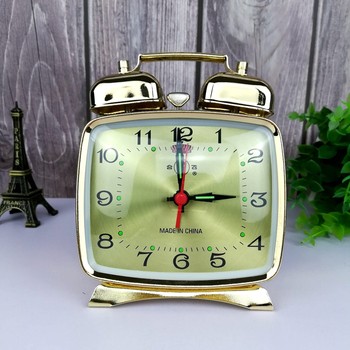 Authentic He Fei Metal Chick Pecking at Rice Table Clock, Mechanical Alarm Clock, Wind-Up, Old-Fashioned, Retro, Nostalgic, Student Bedside Clock
