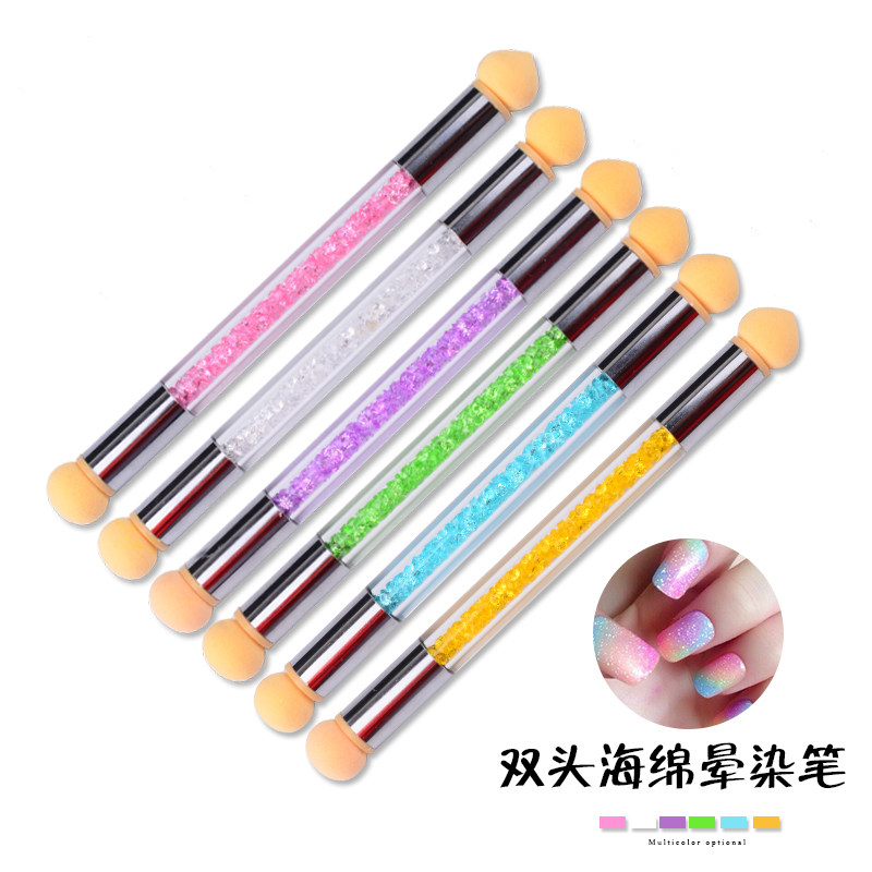 渐变笔晕染笔点彩笔光疗点彩胶美甲海绵笔双头可洗可换