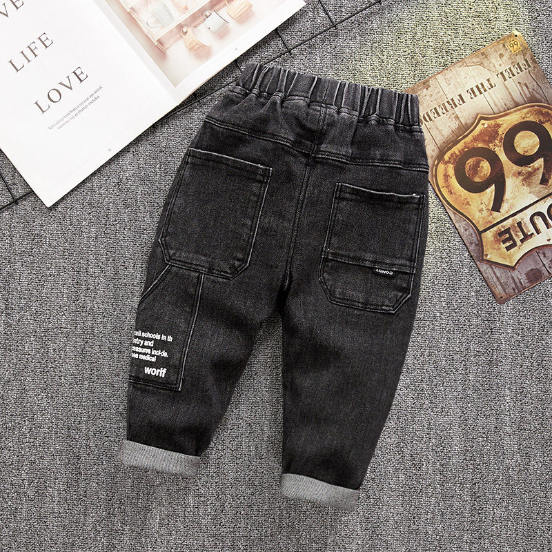 Children's jeans men's spring and autumn 2022 new trousers Korean version of baby pants small children's single pants casual pants trend