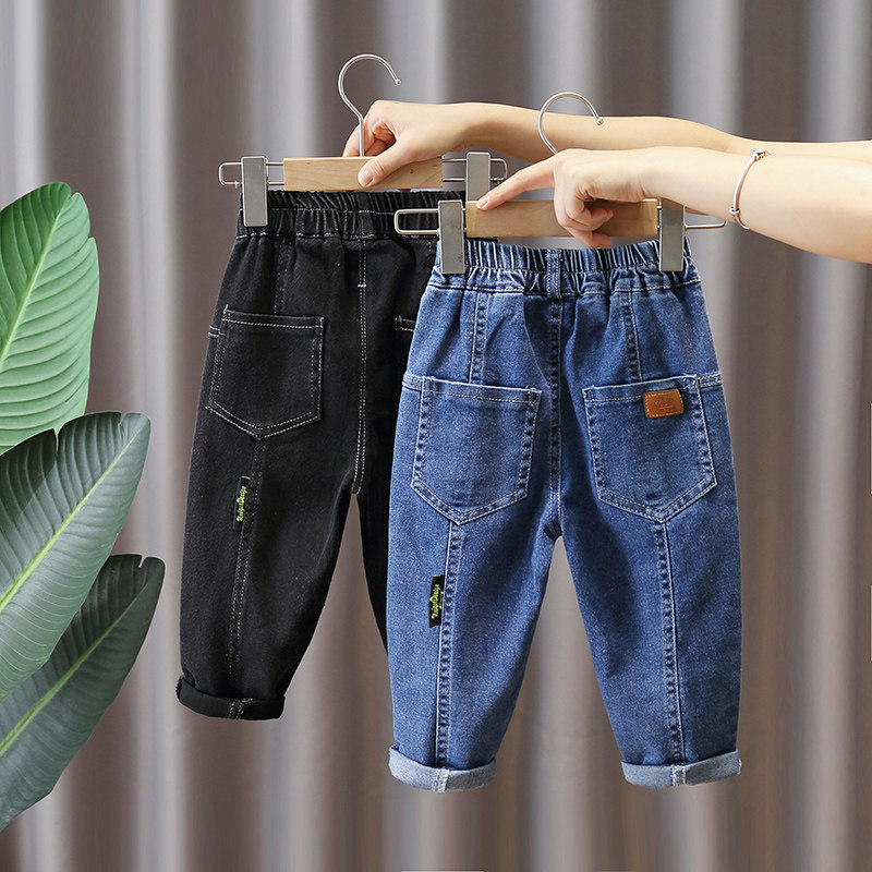 Boy Pants Spring Autumn Clothing Jeans Children 2023 New Trendy Ocean Gas Autumn Clothing Baby Winter Plus Suede Child Clothing-Taobao