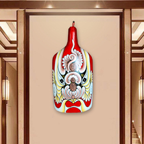 Folk handicraft Peking Opera club fire horse spoon facial makeup decoration pendant wooden shovel town house folk custom antique Chinese decoration