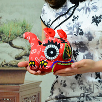 Pure Handmade Cloth Tiger Folk Craft Goods Auspicious Little Tiger Paparazzi Toy Puppet Pendulum Pieces China Wind Small Gifts