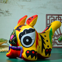 Folk Crafts Products Pure Handmade Cloth Tiger Finished Tiger Finished Hotel Decoration Large Number Cloth Art Doll Swing Pieces China Wind Gifts