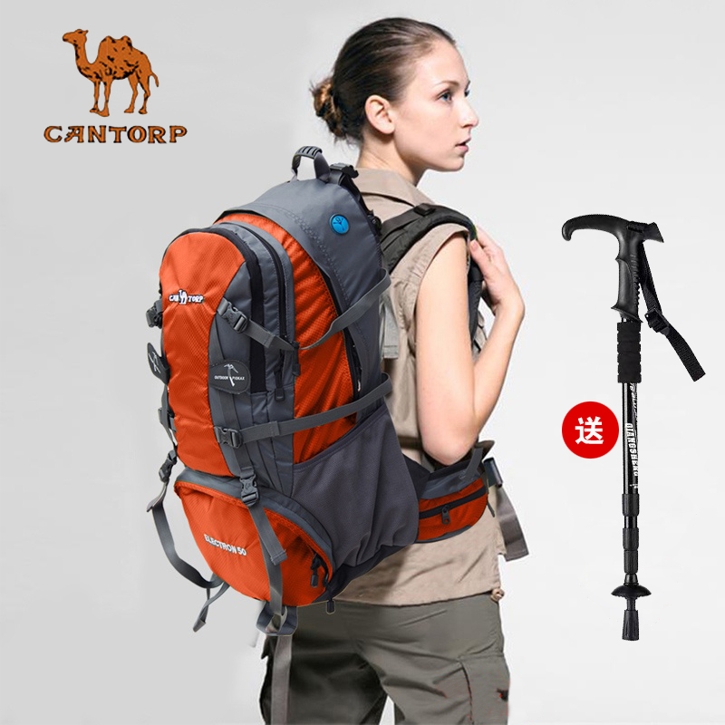 Camel mountaineering bag outdoor backpack backpack Hiking bag Travel waterproof cycling bag men and women 40L50L60L liters