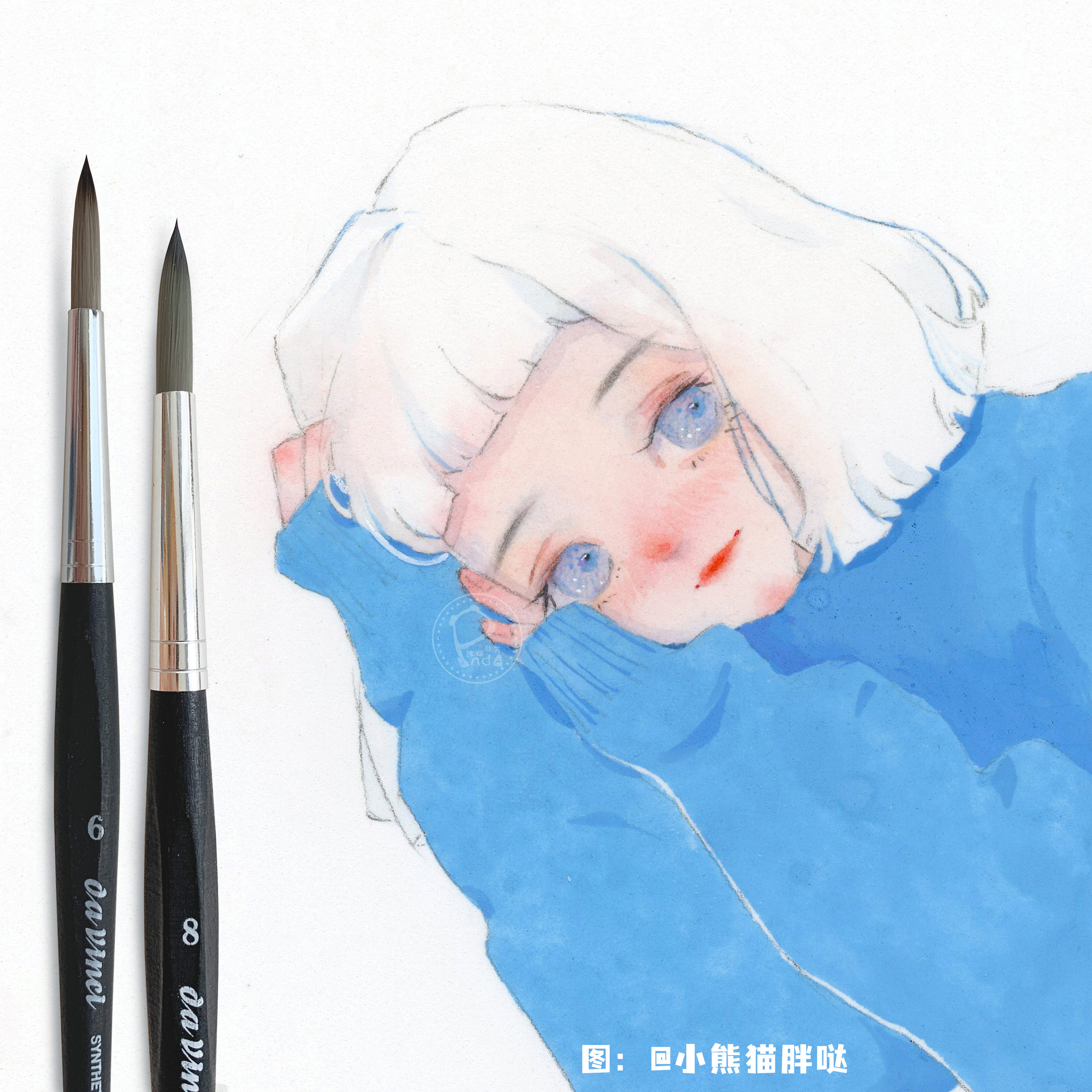 (Panda Fatter) Da Vinci College Grade Watercolor Painting Pen Synthetic Fiber Brush 3373 Getting started with high price-performance ratio
