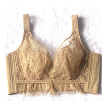 No steel ring full cup big chest small underwear Lace ultra-thin bra side breast gathered upper bracket adjustment bra