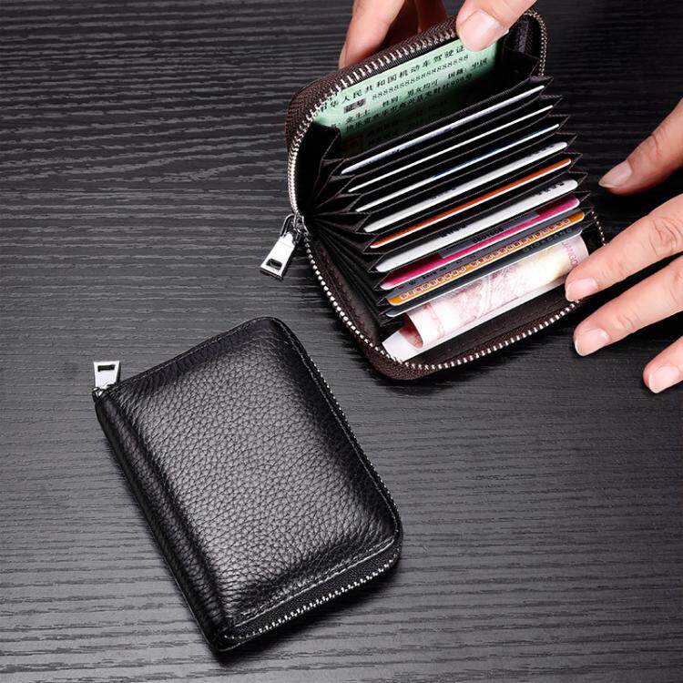 Large capacity card bag organ genuine leather business card bag ladies bank credit card clip ultra thin card case card bag multi card slot