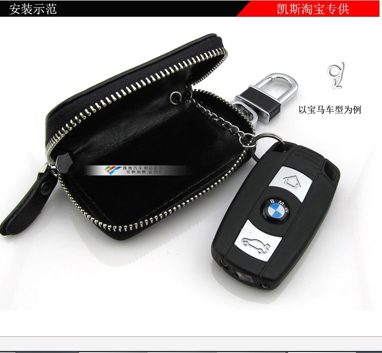 Bao da chìa khóa điều khiển từ xa bằng da móc khóa túi mini