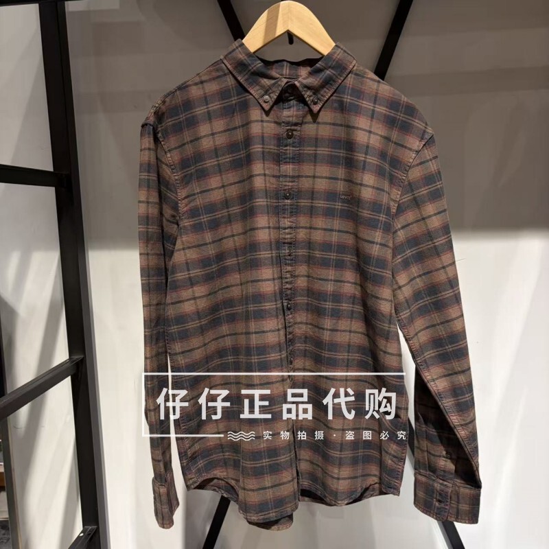 Authentic Levis 2026 Spring Men's Plaid Long Sleeve Shirt A7210-0063 A72100063 Authentic Levis 2026 Spring Men's Plaid Long Sleeve Shirt A7210-0063 A72100063