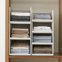Wardrobe storage artifact layered partition drawer storage rack storage box Plastic large wardrobe finishing rack