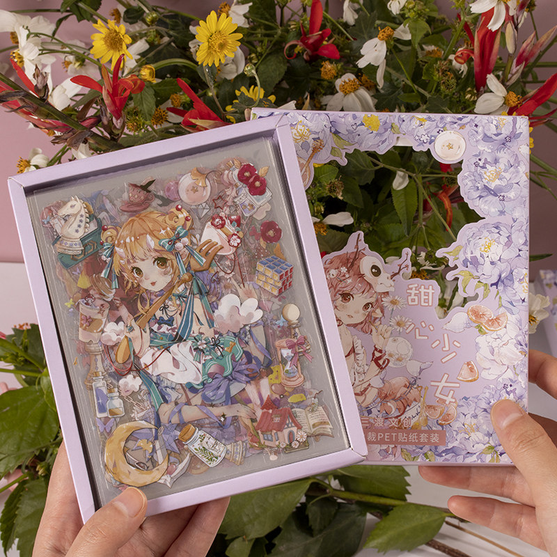 50 Watancreen 50 sheets of PET handbill stickers Teenage Hearts Gusto characters High face value Hand ledger This material Decorative Sticker