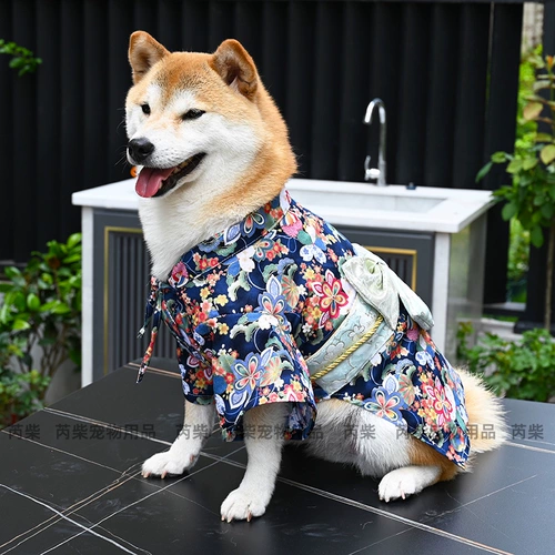 芮柴 Оригинальная домашняя домашняя собака одежда Corgi Schnauzer Shiba Inu Kimono Photography Photograph