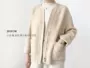 Đặc biệt chống mùa thu đông 2019 phiên bản mới của Hàn Quốc với áo khoác cashmere khâu tay hai mặt không có cổ áo len ngắn nữ - Accentuated eo áo áo dạ dài nữ đẹp