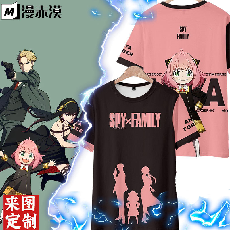 Spy×Family Spy X Family Merchandise Short-Sleeve T-Shirt Anya Cartoon Anime Cosplay Summer Clothes