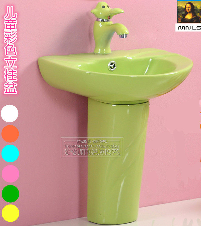 Children's column basin wash basin ceramic basin white color high temperature ceramic does not fade household engineering