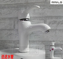 mnls ceramic faucet color peony flower color white cold and hot water Full copper core wash basin faucet New