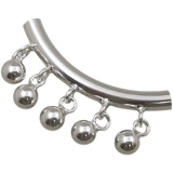 Аксессуар с аксессуарами, глянцевая изогнутая трубка, колокольчик, подвеска ручной работы, серебро 925 пробы