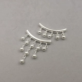 Аксессуар с аксессуарами, глянцевая изогнутая трубка, колокольчик, подвеска ручной работы, серебро 925 пробы