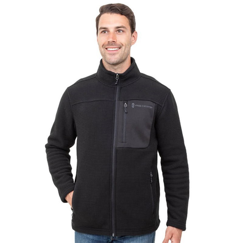 FC Men's Warm Polar Fleece Jacket Outdoor Sports Cold-proof Middle Layer Fleece Jacket Windproof Stand Collar Lamb Fleece Cardigan