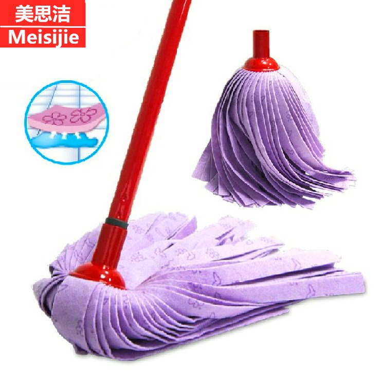 Meisijie non-woven cloth mop cotton absorbent mop twist water mop household strip screw mop