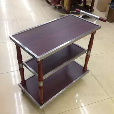 Hotel dining room service cart three-layer mobile dining car wooden food delivery cart multi-function cake wine truck