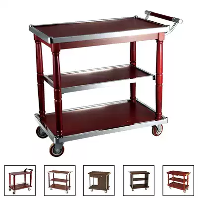 Three-story trolley dining car hotel dining room wooden multifunctional service car Wine tea dessert dessert delivery car