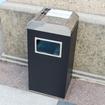 Stainless steel rectangular floor-mounted soot trash can hotel vertical soot bucket elevator dedicated smoke-extinguishing trash can