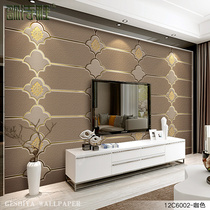 Gesya simple European wallpaper three-dimensional striped bedroom living room non-woven suede TV background wall paper