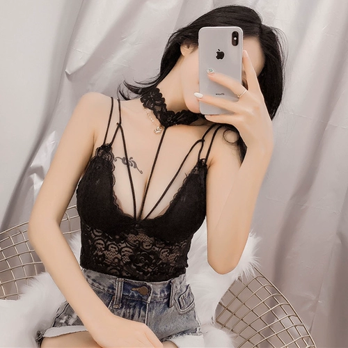 Сексуальный кружевной топ с чашечками, с открытой спиной