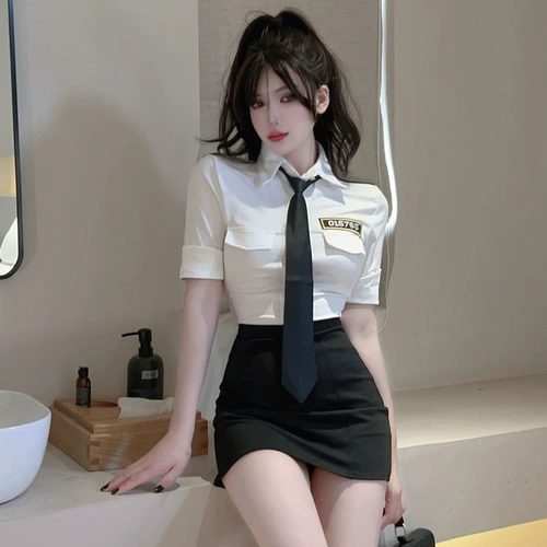 Сексуальный галстук, рубашка, поясная сумка, комбинезон, популярно в интернете, высокая талия