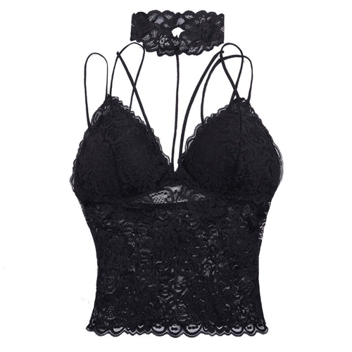 Сексуальный кружевной топ с чашечками, с открытой спиной
